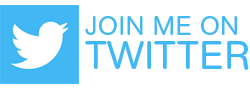Join me on Twitter, accompanied by the Twitter logo