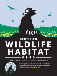 The National Wildlife Federation Certified Wildlife Habitat logo, featuring a raccoon wearing a ranger hat.