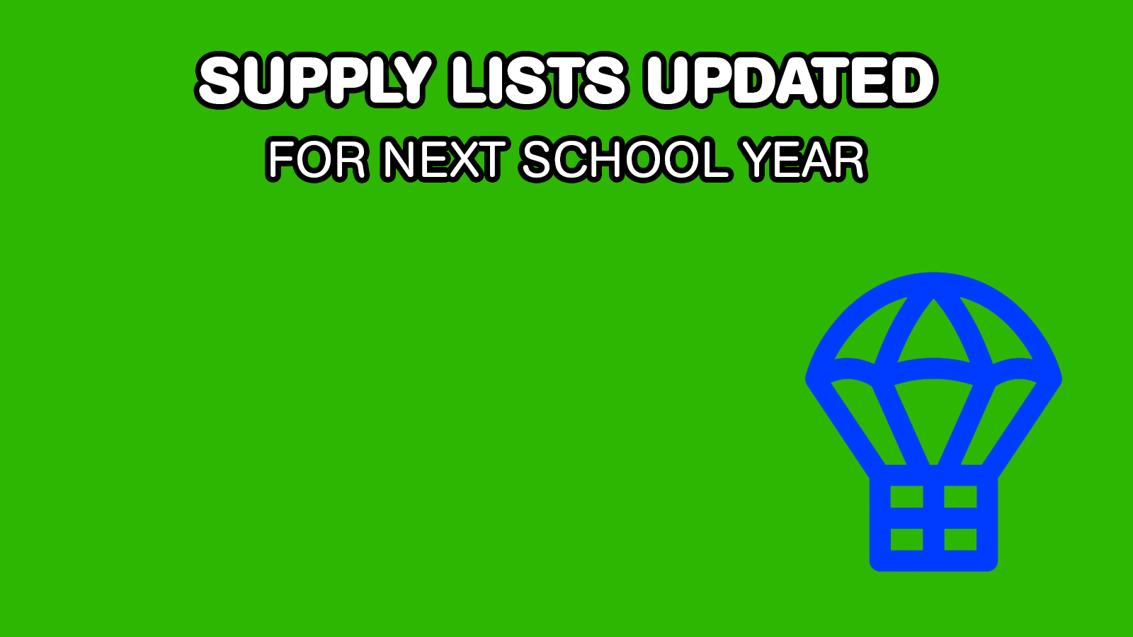 اسکول سپلائی کٹس اب پری آرڈر کے لیے دستیاب ہیں! (11 جولائی تک)