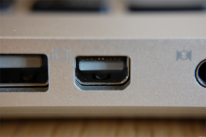 A MacBook Air's MiniDisplayPort